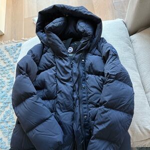Canada Goose Navy Hooded Puffer Jacket